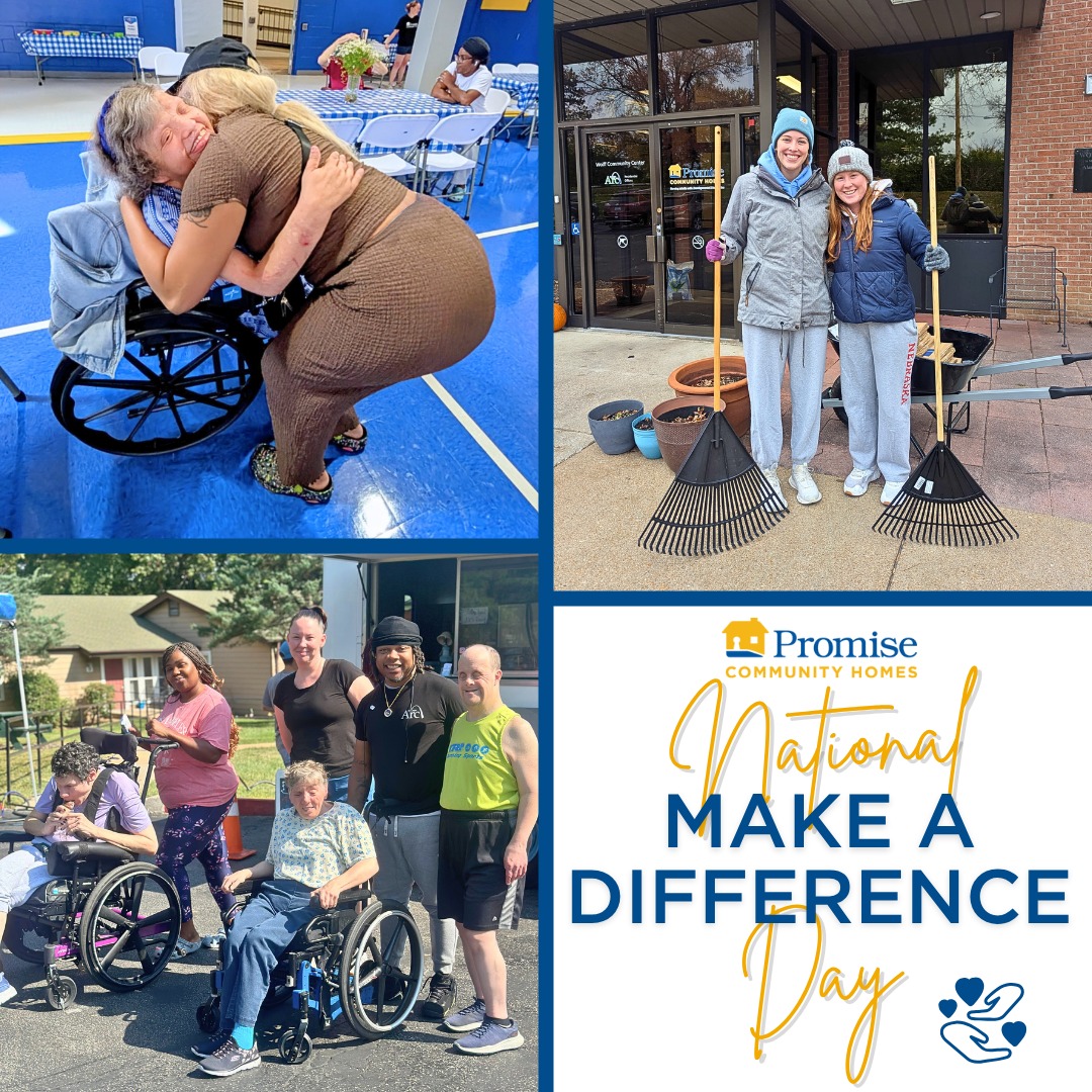 👐 𝐍𝐚𝐭𝐢𝐨𝐧𝐚𝐥 𝐌𝐚𝐤𝐞 𝐚 𝐃𝐢𝐟𝐟𝐞𝐫𝐞𝐧𝐜𝐞 𝐃𝐚𝐲 is October 25th! 🫶
This day celebrates people everywhere who take time to volunteer, help others, and give back to their communities.
At 𝐏𝐂𝐇, we’re lucky to have:
• 👥🛠️ Dedicated staff and care partners making a difference every day
• 💪🍃 Volunteers and board members ready to lend a hand
• 💗💸 Generous donors supporting our mission
Together, you help make more than 𝟖𝟎 𝐟𝐨𝐫𝐞𝐯𝐞𝐫 𝐡𝐨𝐦𝐞𝐬 possible for nearly 𝟑𝟎𝟎 𝐫𝐞𝐬𝐢𝐝𝐞𝐧𝐭𝐬 with 𝐈𝐃𝐃.
💛💙 Thank you for making a difference!
#nationalmakeadifferenceday #actsofkindess #givingback #volunteers #iddcommunity #promisecommunityhomes #pchstl #foreverhome #accessiblehousing #affordablehousing #accessibilitymatters #inclusionmatters #kindessmatters #stlouismo #communityimpact #communitylove #makeadifference